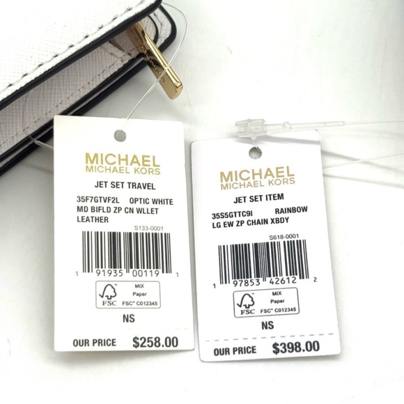 Michael Kors Large Signature Logo Crossbody Bag & Matching Bifold Wallet Rainbow - Picture 13 of 13